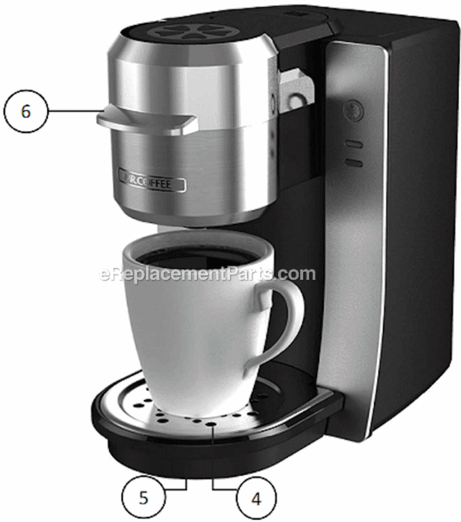 Page A Diagram and Parts List for BVMC-KG2FB  Mr Coffee Coffee Maker